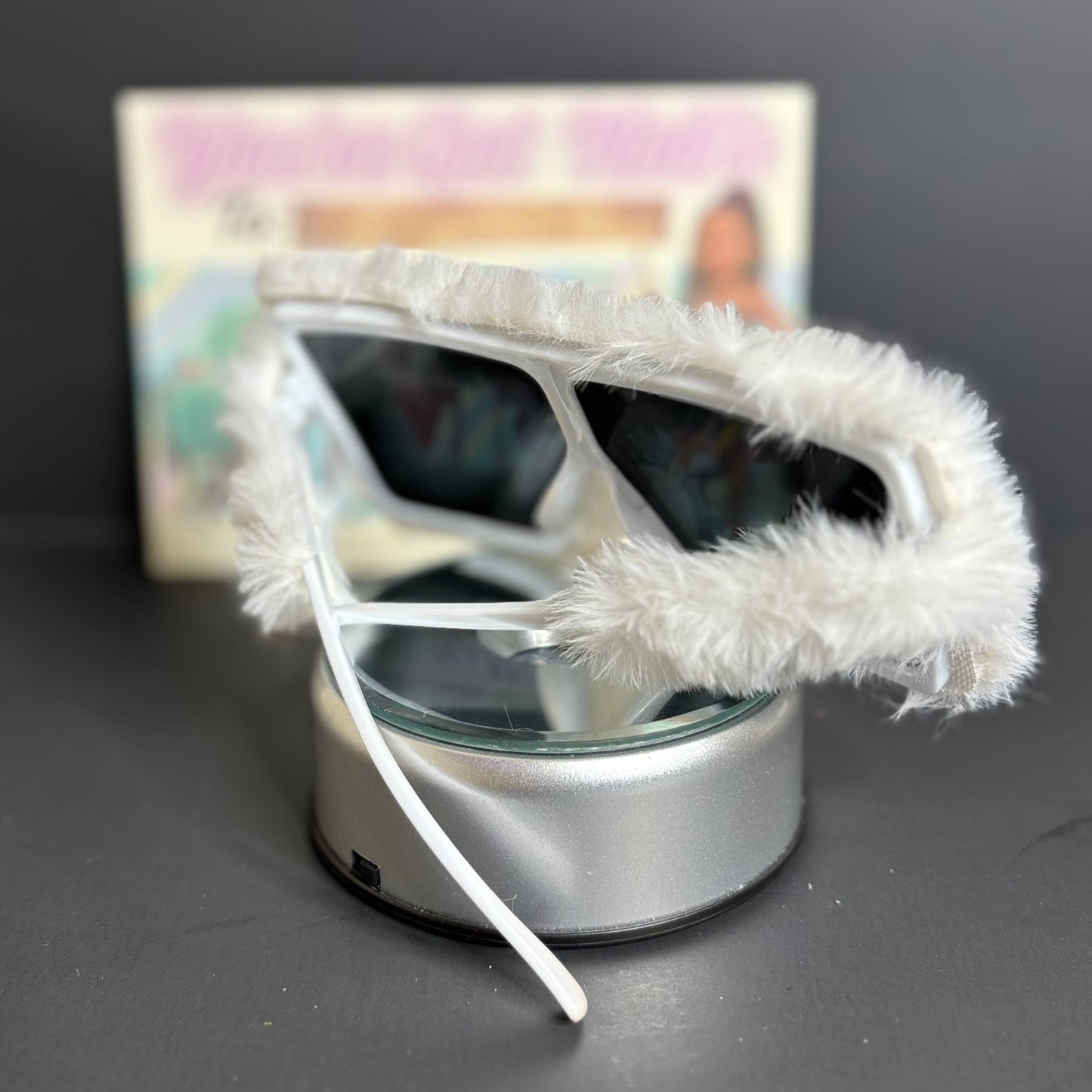 White fur glasses