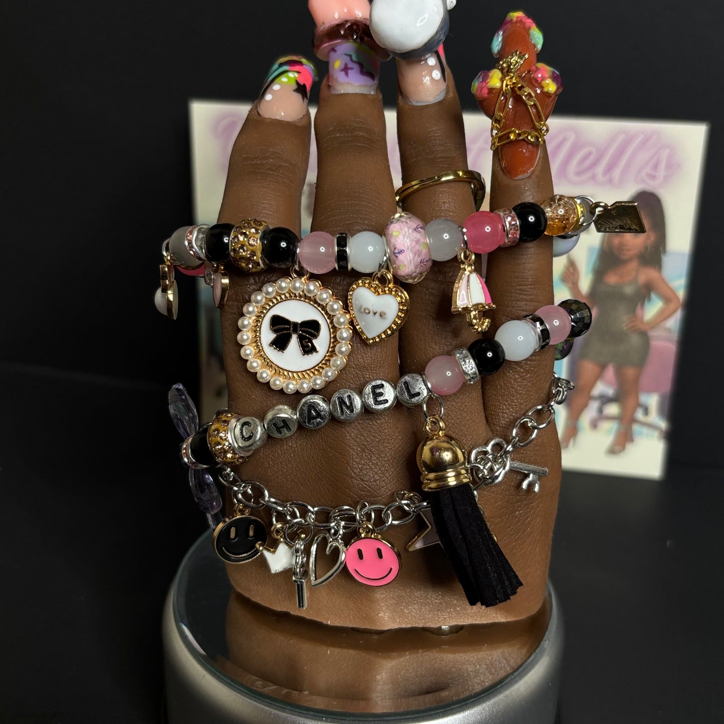 Black Chanel boutique bracelet set