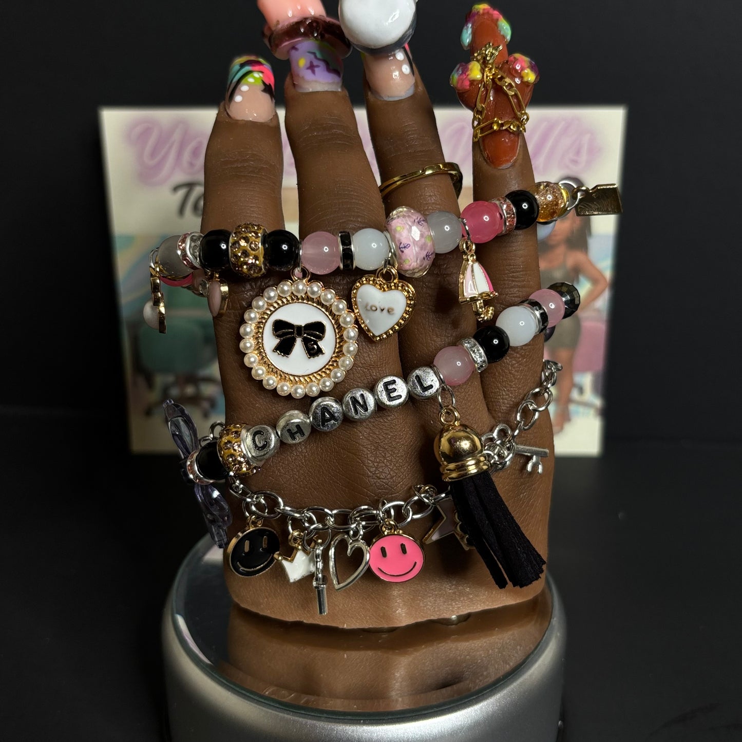 Black Chanel boutique bracelet set