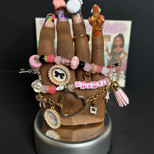 Pink Chanel boutique bracelet set