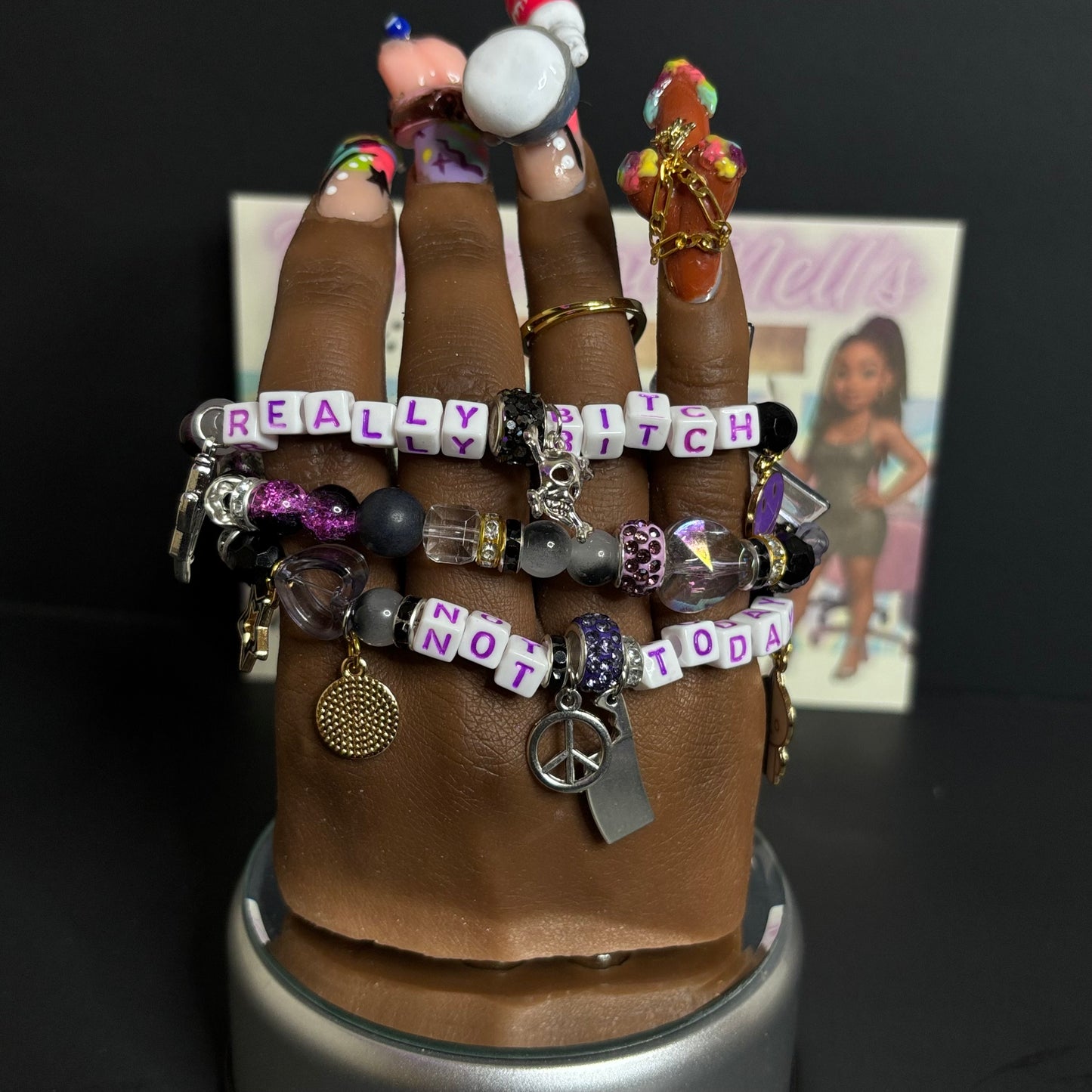 Not today black boutique bracelet set