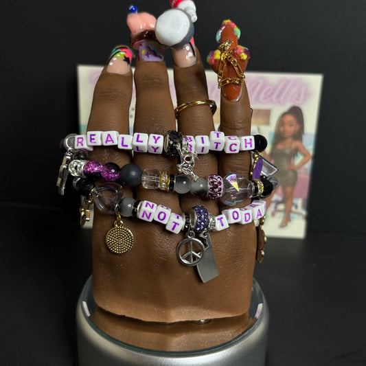 Not today black boutique bracelet set