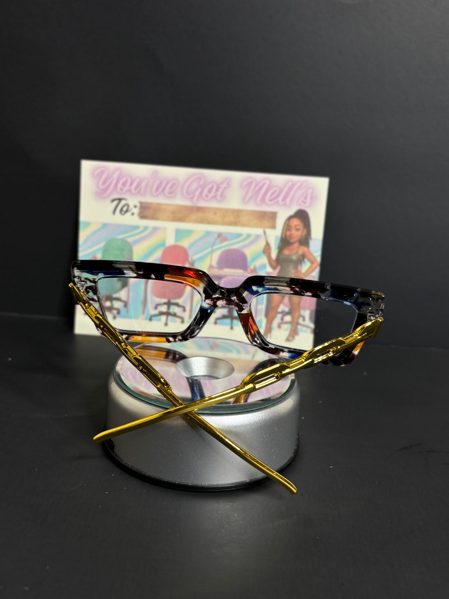 Blue tortoise glasses