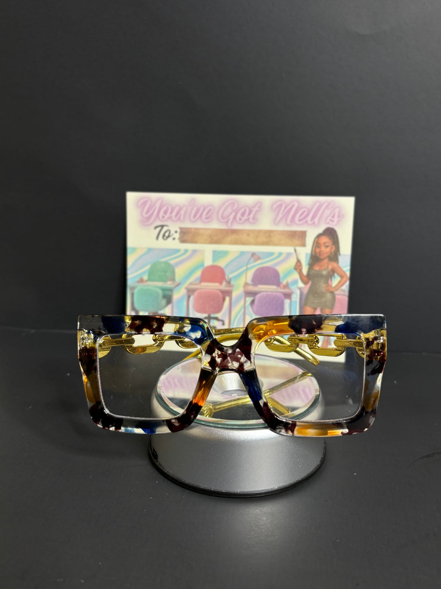 Blue tortoise glasses