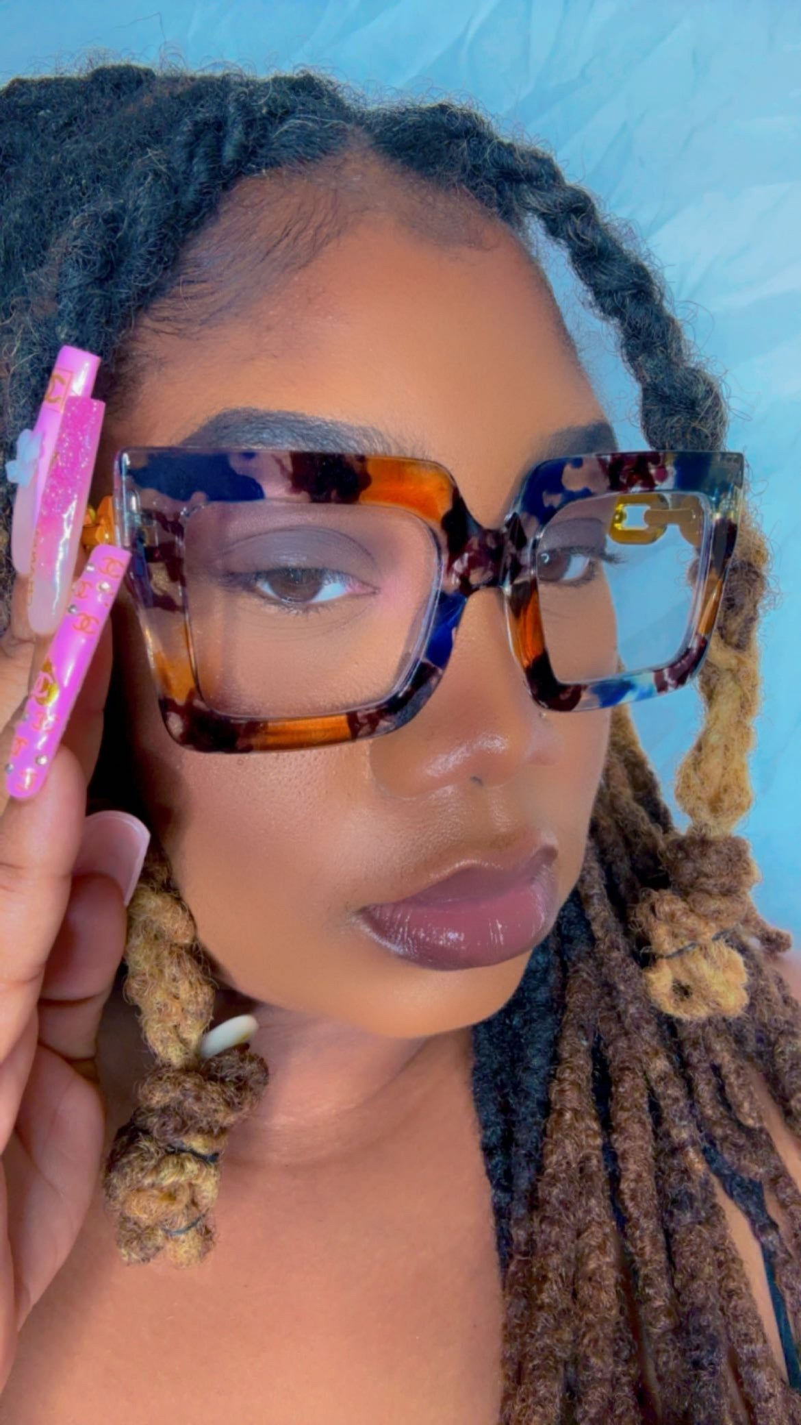 Blue tortoise glasses