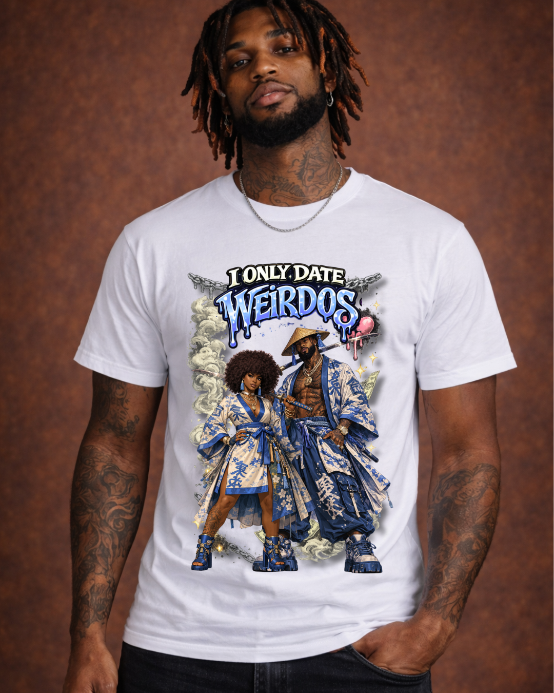 Only date weirdos samurai blue