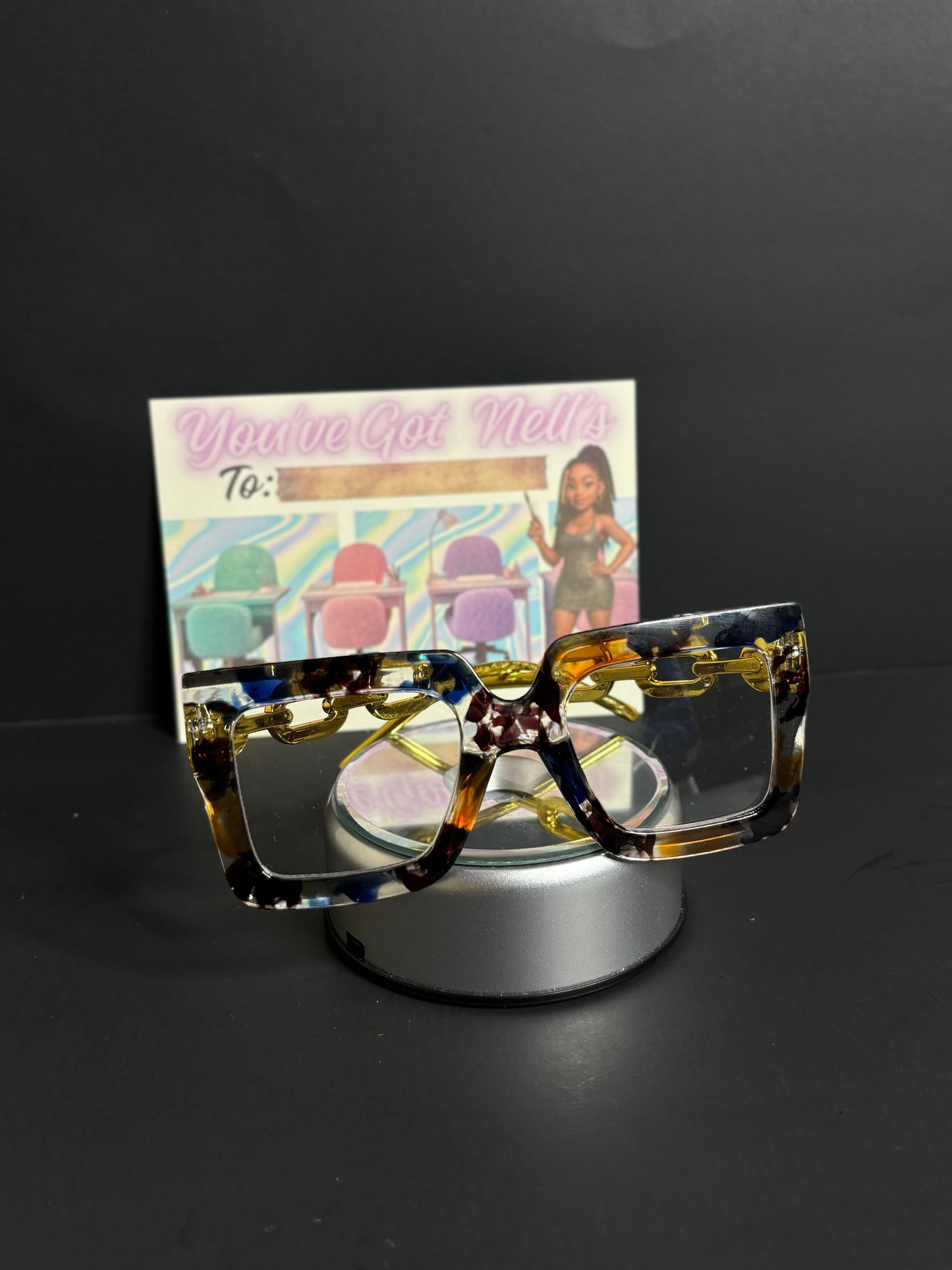 Blue tortoise glasses