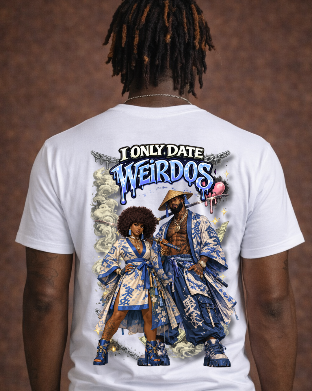 Only date weirdos samurai blue