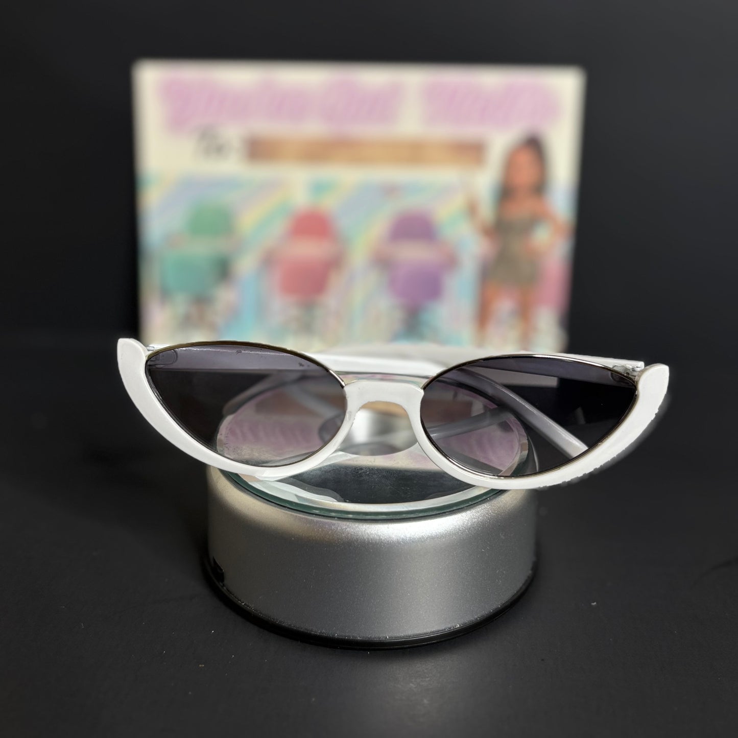 White cat eye shades