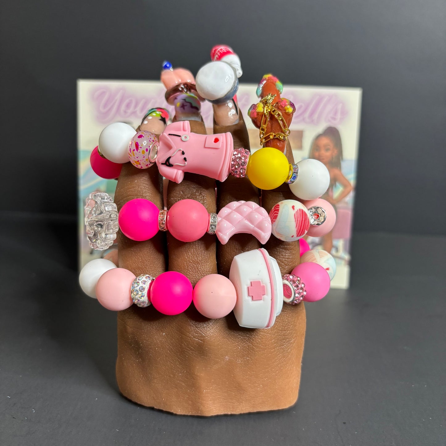 Pink dr boutique bracelet set