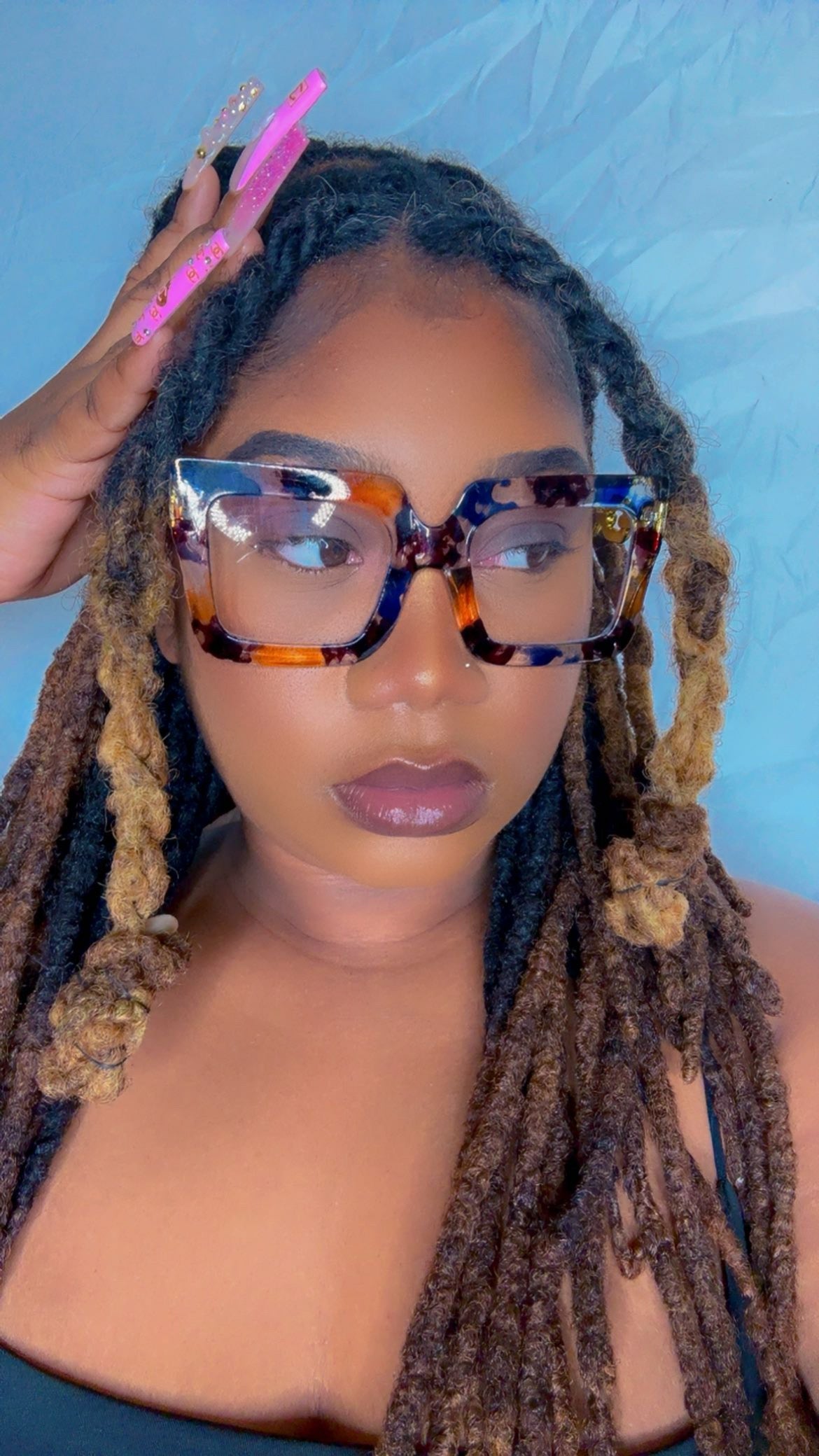Blue tortoise glasses