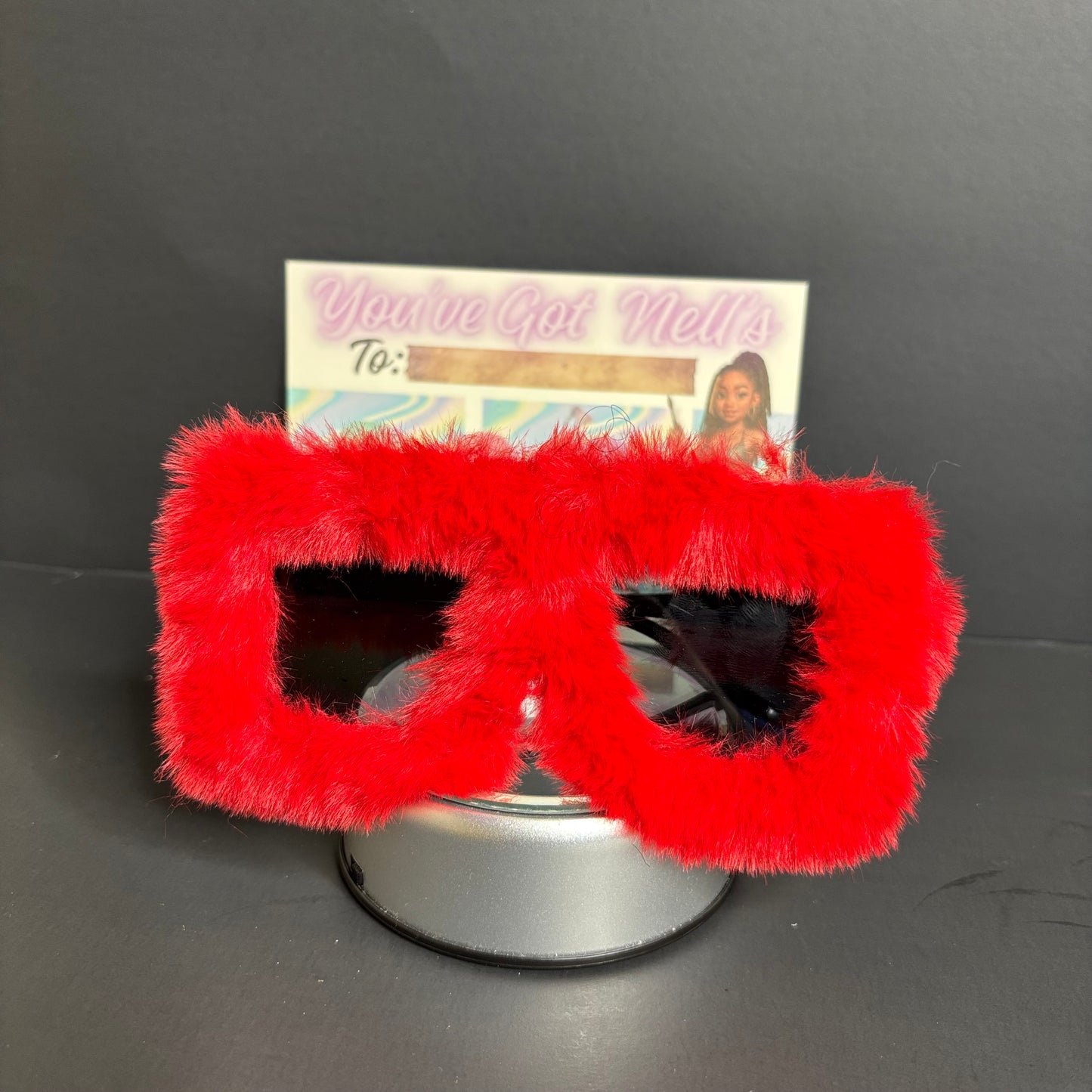 Red fur glasses