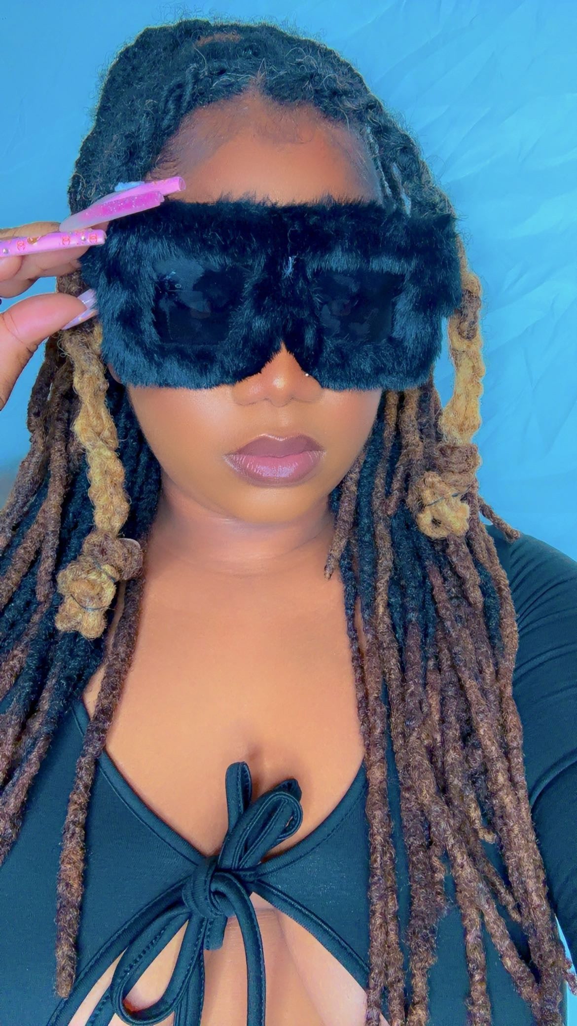 Black fur shades