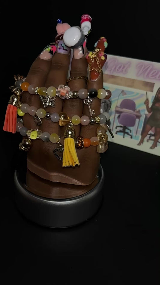 Yellow & orange tortoise boutique bracelet set